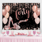 Rose Gold Glücklich 40 Geburtstag Ballon Funkeln Hintergrund